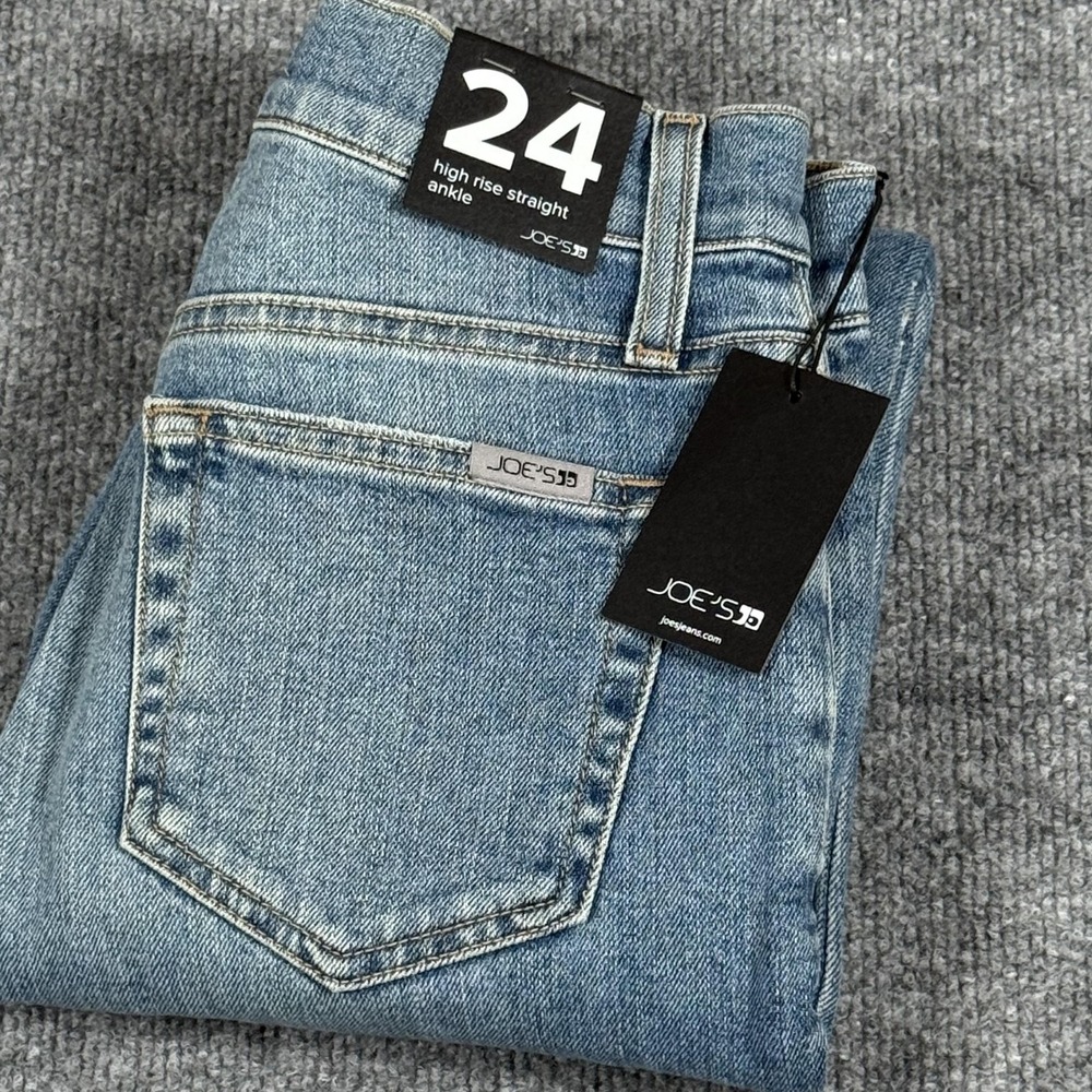 Joes‎ Jeans Womens 24 Blue High Rise Straight Ankle Distressed Denim Canella